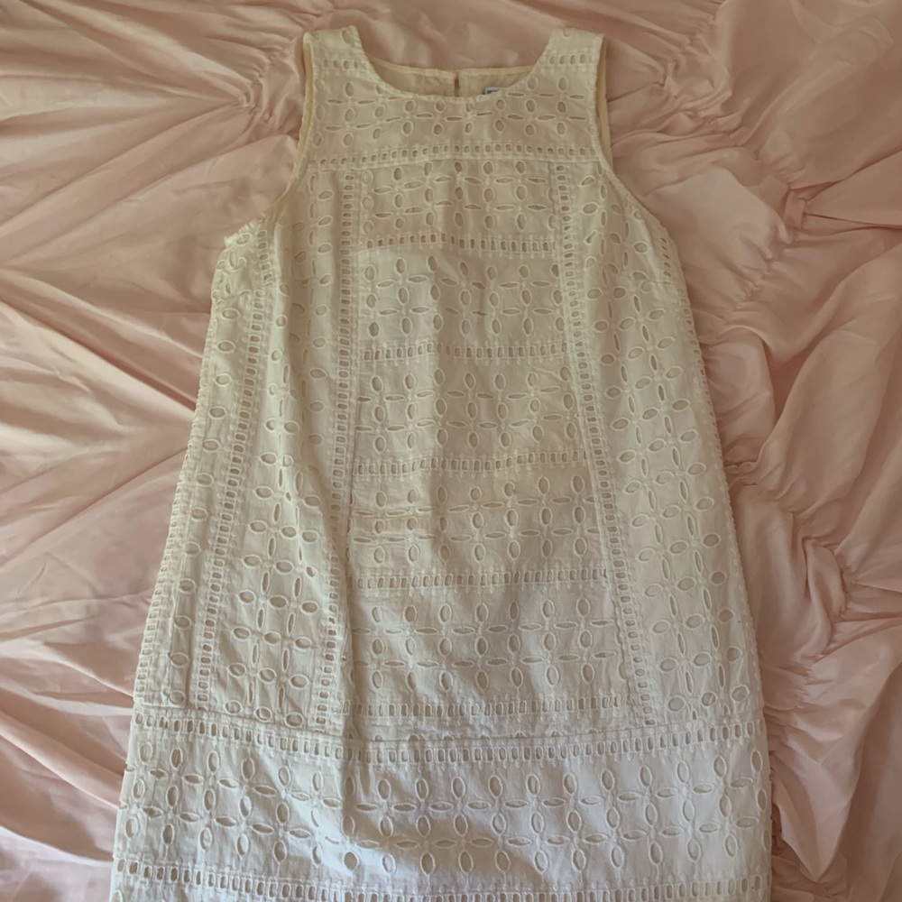 LOFT White Eyelet Shift Dress
